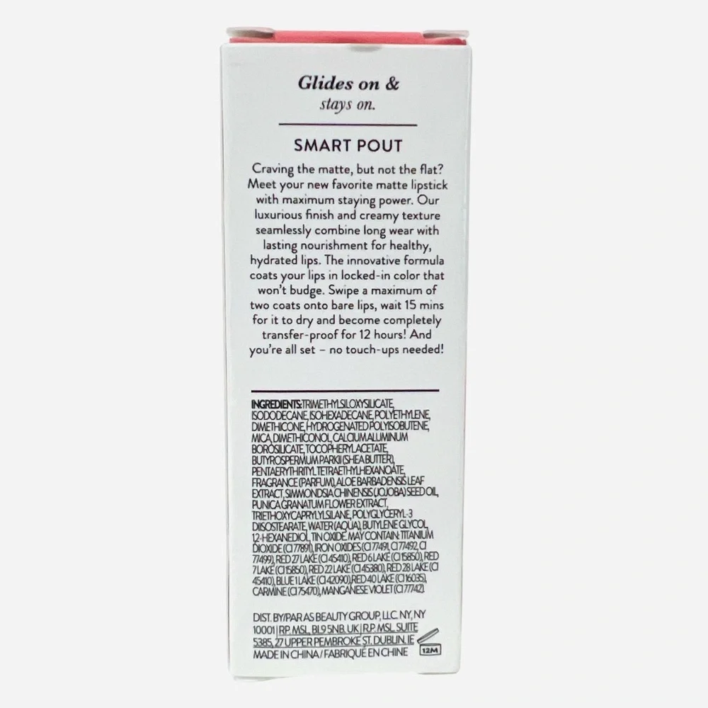 Laura Geller Smart Pout Transfer-Proof Lipstick Matte “Brilliant”